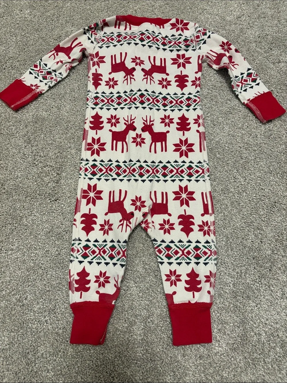 Hanna Andersson infant Reindeer One-Piece Pajamas 12-18 months